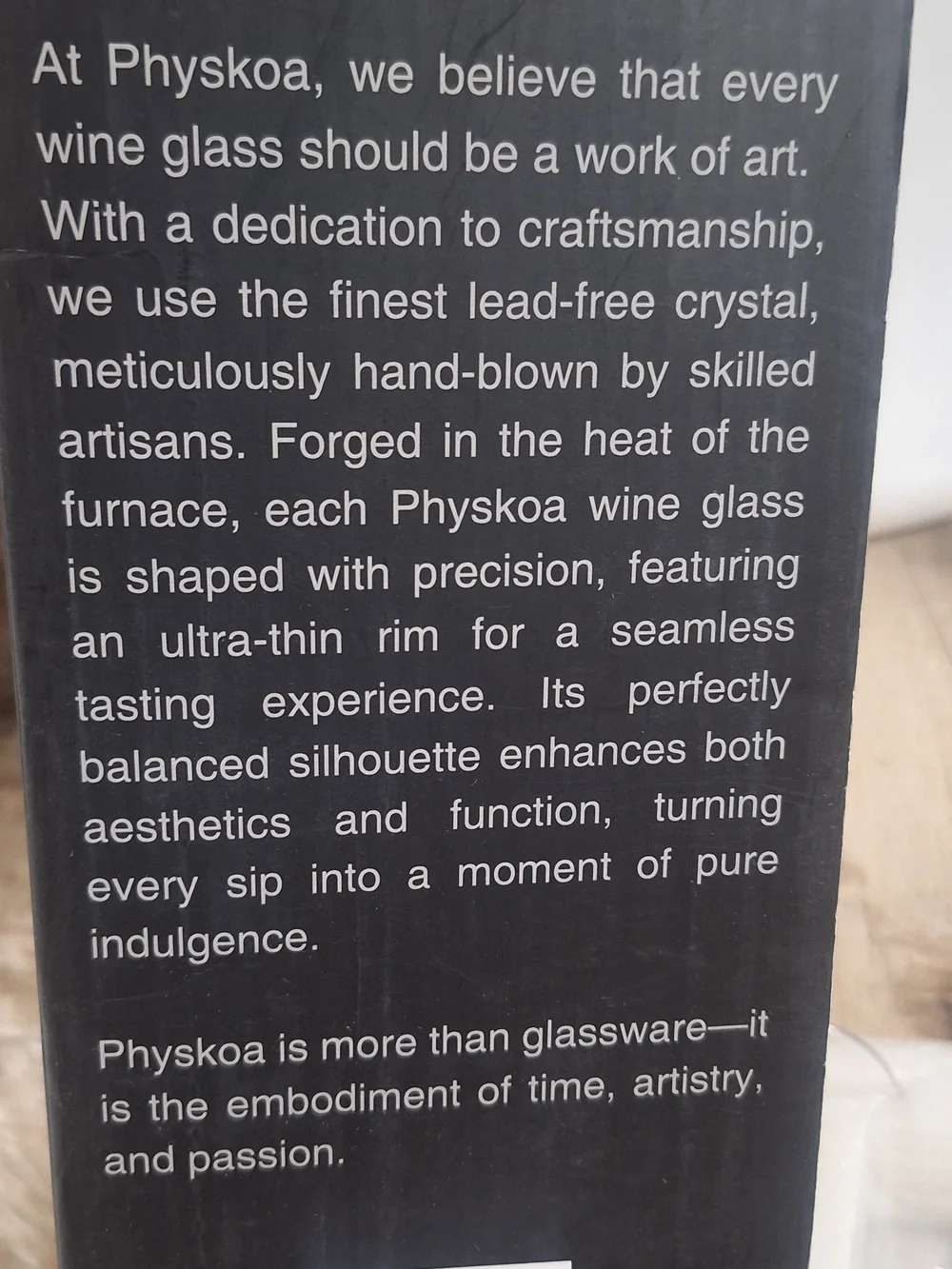 Physkoa Hand Blown Wine Glasses Set of 4 Lead-Free Crystal Elegant Stemware Gift